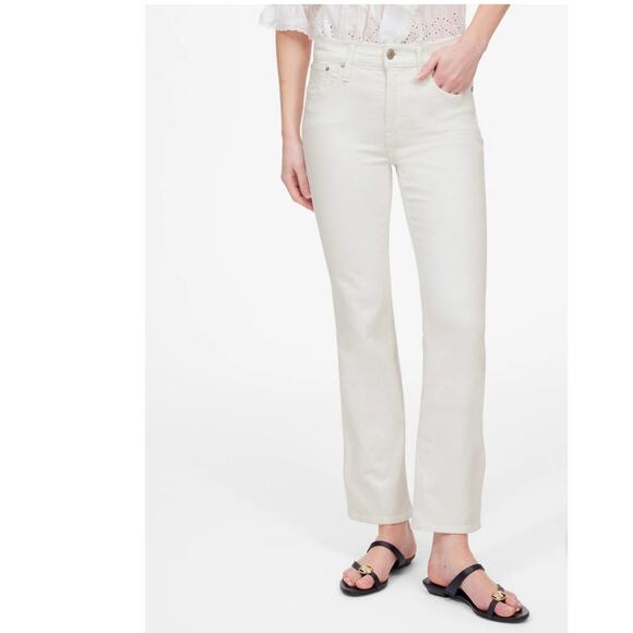 NWT Madewell Tall Kick Out Crop Jeans in Pure White Size 33T - Picture 2 of 15